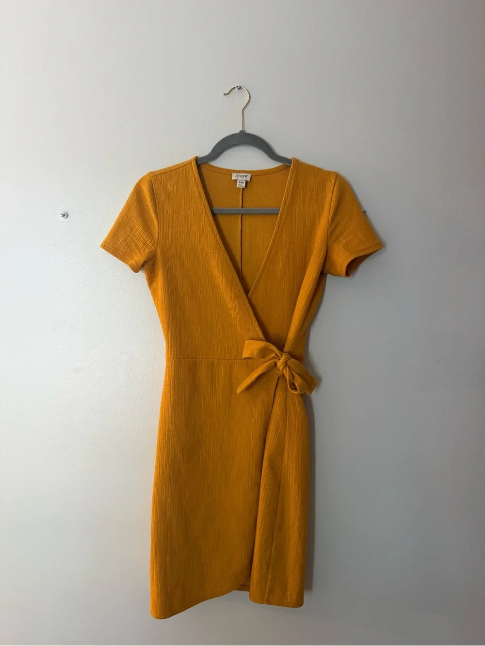 Madewell Mustard Wrap Dress with Tie Waist
